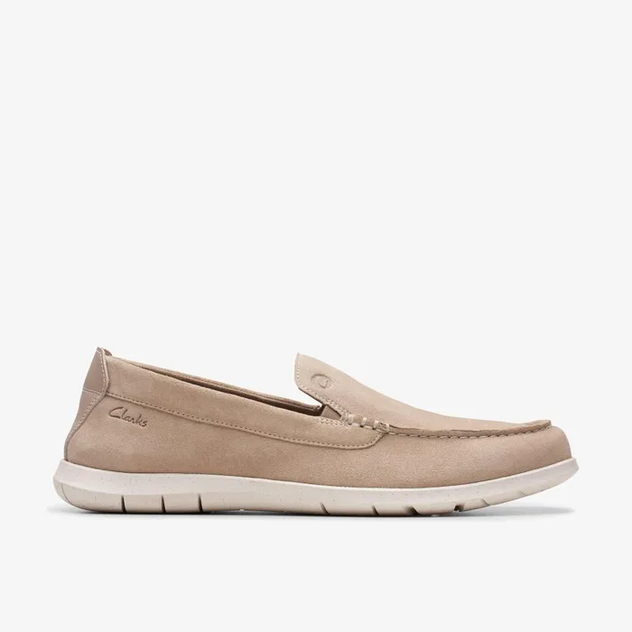 Flexway Step Sand Suede Men Clarks Loafers and Slip Ons