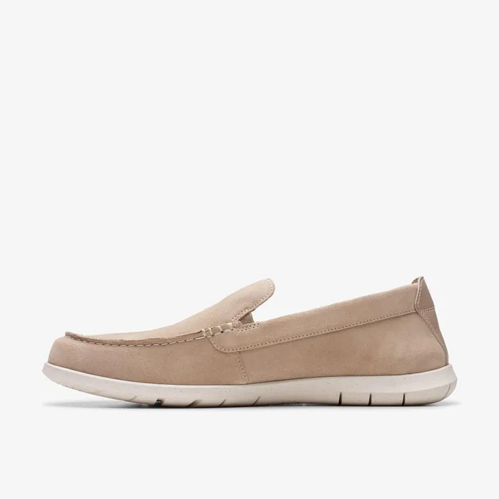 Flexway Step Sand Suede Men Clarks Loafers and Slip Ons