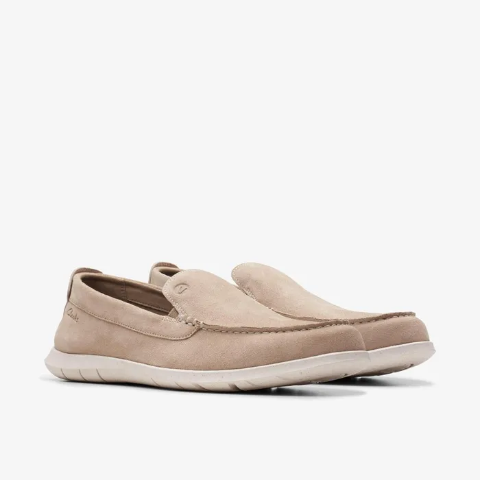 Flexway Step Sand Suede Men Clarks Loafers and Slip Ons