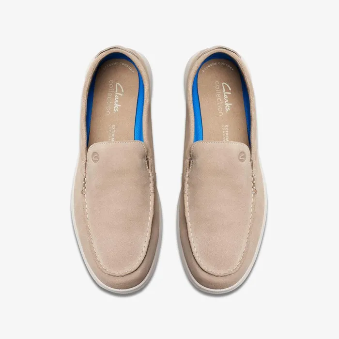 Flexway Step Sand Suede Men Clarks Loafers and Slip Ons