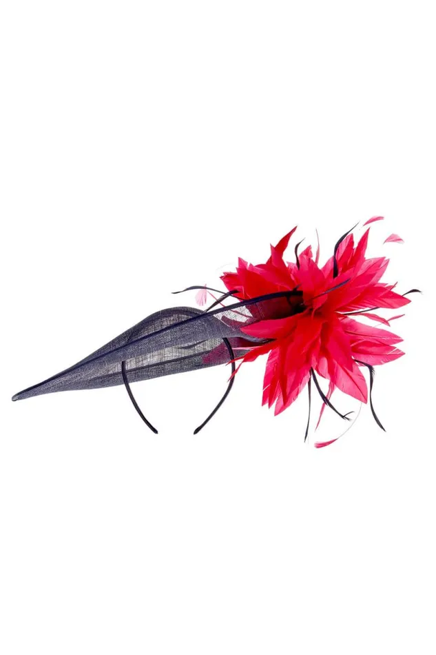 Fuchsia Large Contrast Feather Disc Fascinator Women Roman Occasionwear