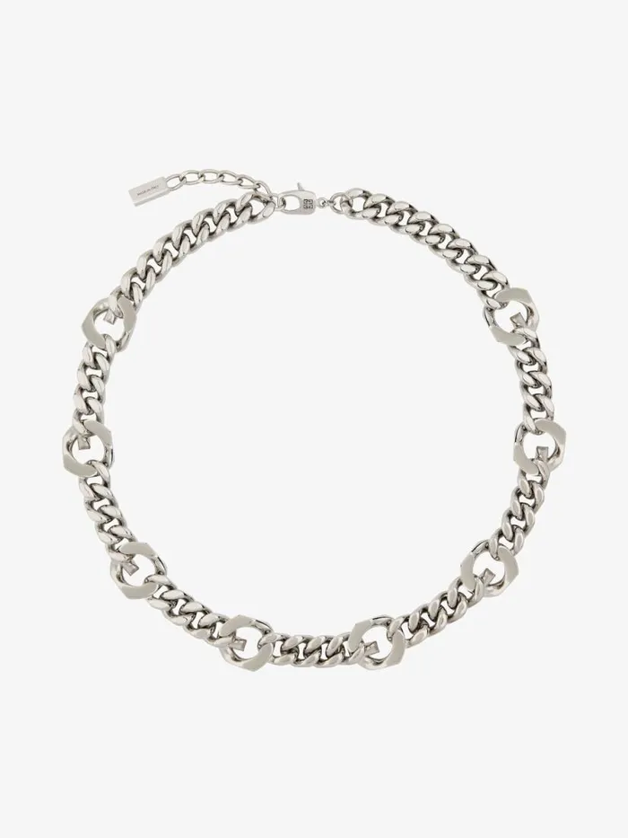 G Chain Necklace In Metal Silvery Men Givenchy Jewelry