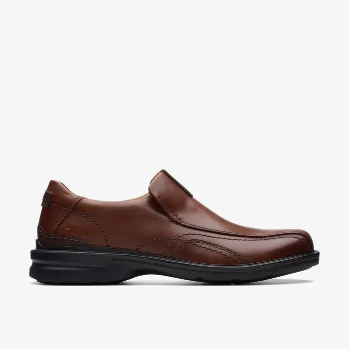 Gessler Step Dark Tan Leather Men Clarks Casual Dress Shoes