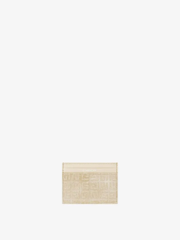 Giv Cut Card Holder In 4g Lurex Embroidery And Leather Dusty Golden Women Givenchy Wallets and Card Holders Giv Cut Card Holder In 4g Lurex Embroidery And Leather Dusty Golden Women Givenchy Wallets and Card Holders