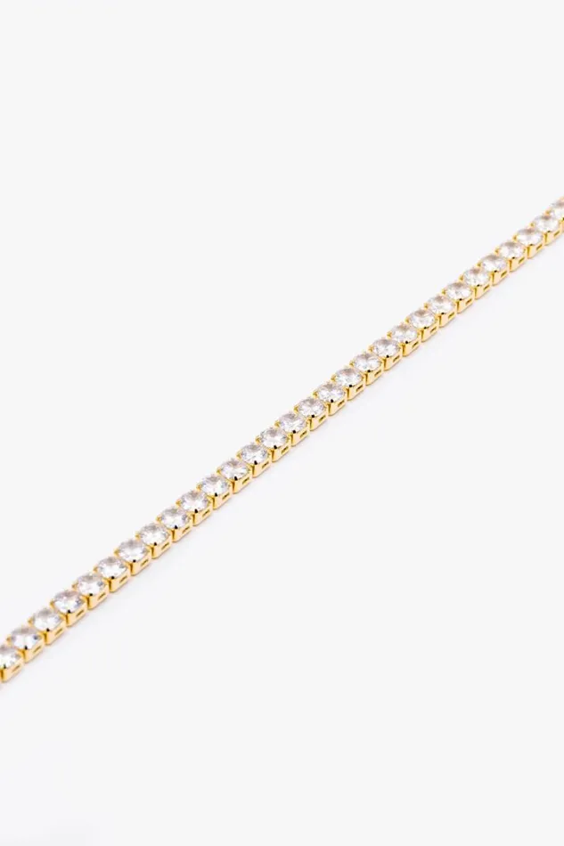 Gold Diamante Tennis Bracelet Women Roman Jewellery