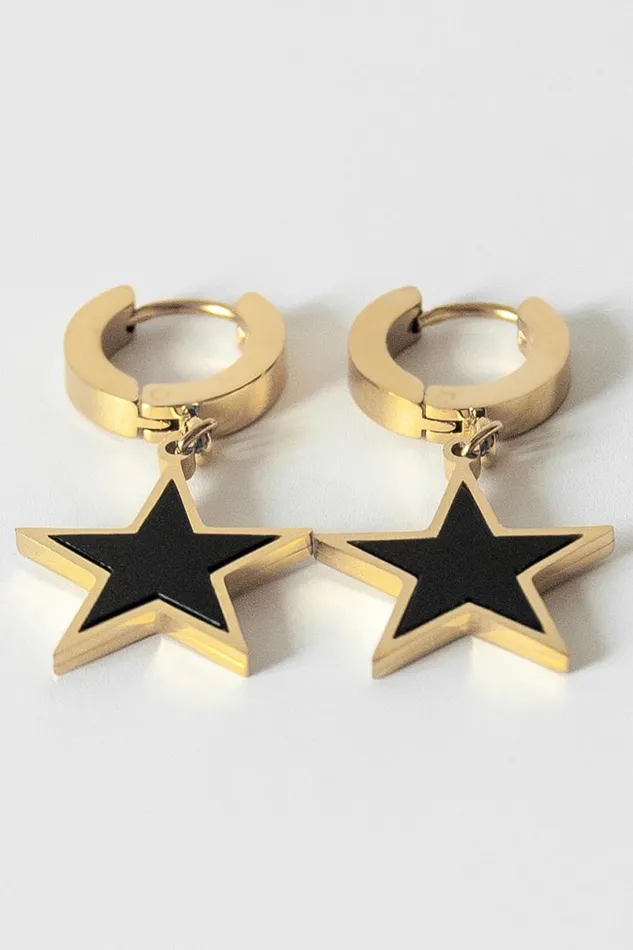 Gold Star Drop Earring Women Roman Jewellery