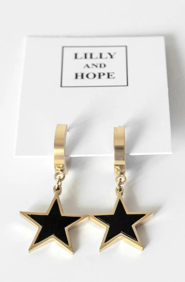 Gold Star Drop Earring Women Roman Jewellery