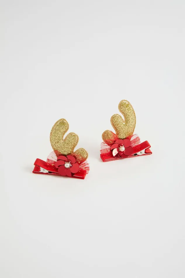 Hair Accessories Girl Seed Heritage Glitter Antler Duck Clip Pack Multi