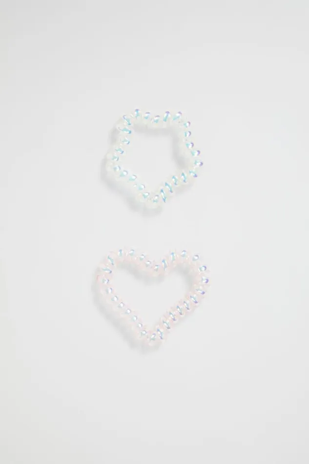 Hair Accessories Girl Seed Heritage Star Heart Coil Elastics Iridescent