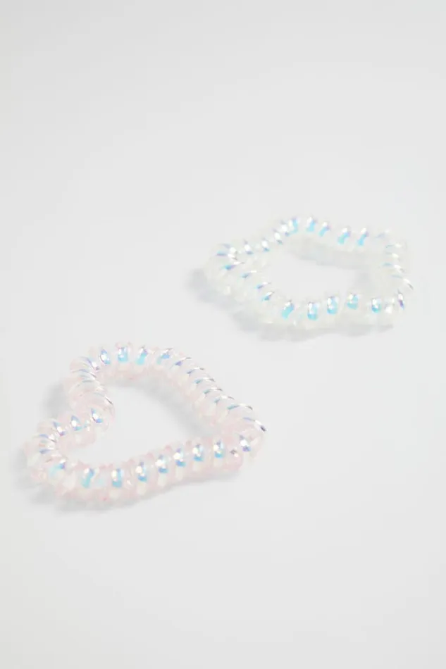 Hair Accessories Girl Seed Heritage Star Heart Coil Elastics Iridescent