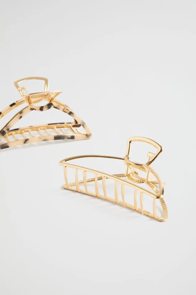 Hair Accessories Woman Seed Heritage Metal Hair Claw Pack Gold