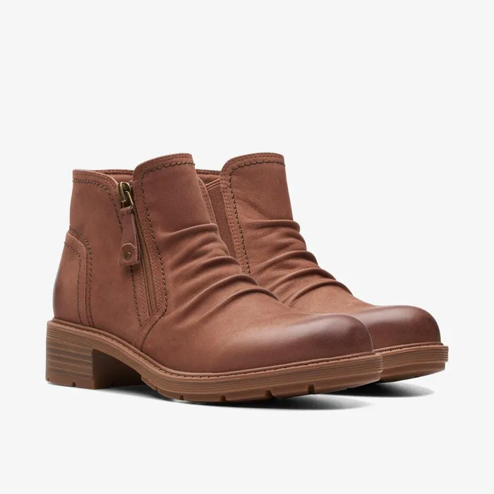 Hearth Dove Tan Nubuck Women Clarks Boots and Booties