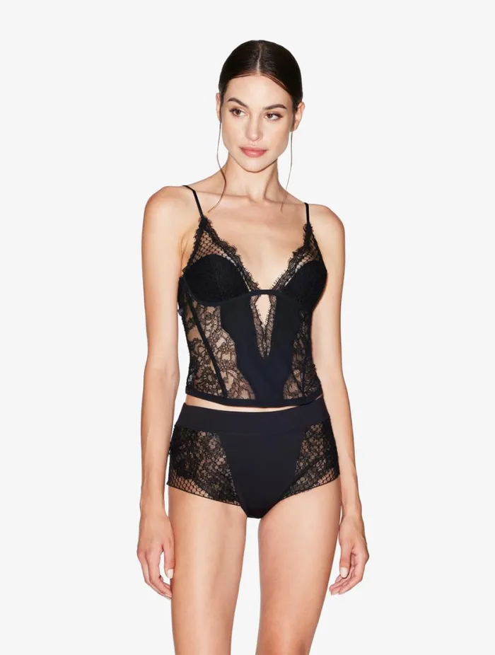 HighWaisted Brief With Leavers Lace Lingerie La Perla Highwaist