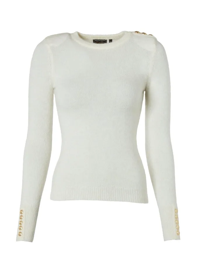 Holland Cooper Amy Crew Neck Knit Natural Women Knitwear Holland Cooper Amy Crew Neck Knit Natural Women Knitwear