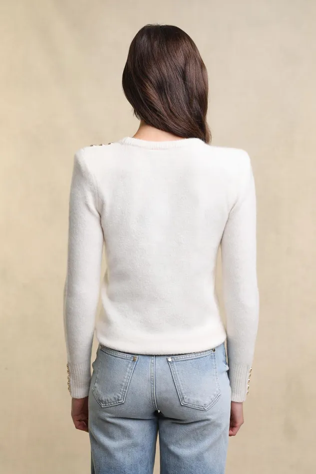 Holland Cooper Amy Crew Neck Knit Natural Women Knitwear Holland Cooper Amy Crew Neck Knit Natural Women Knitwear