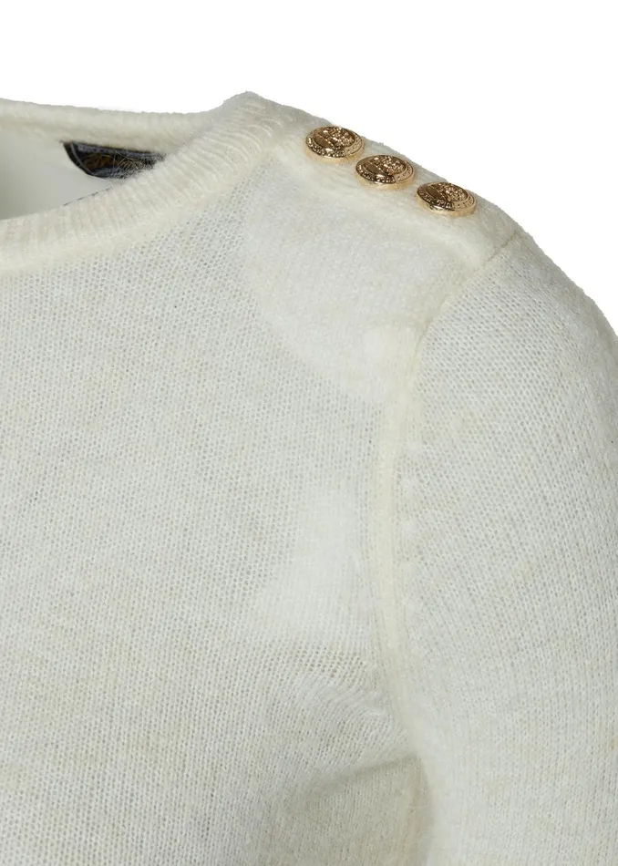 Holland Cooper Amy Crew Neck Knit Natural Women Knitwear Holland Cooper Amy Crew Neck Knit Natural Women Knitwear