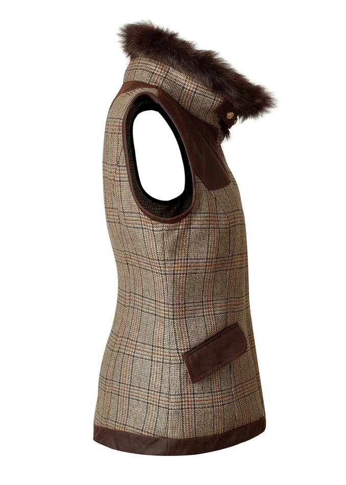 Holland Cooper Aviator Gilet Bourbon Tweed Women Tailoring