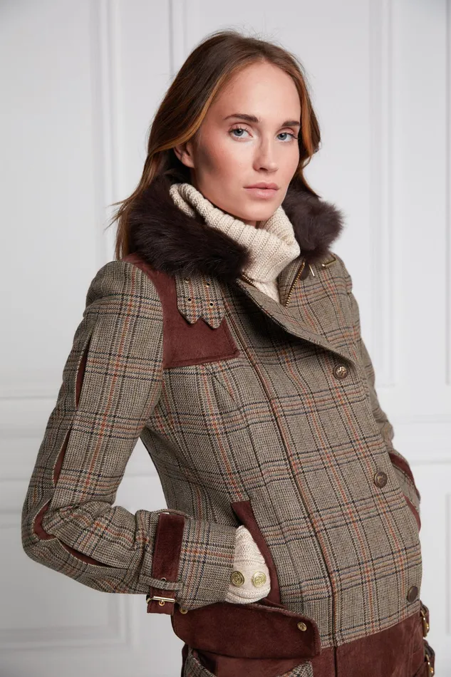 Holland Cooper Balmoral Field Jacket Bourbon Tweed Women Jackets