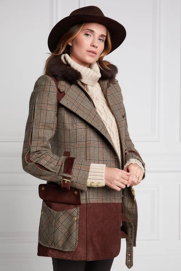 Holland Cooper Balmoral Field Jacket Bourbon Tweed Women Jackets