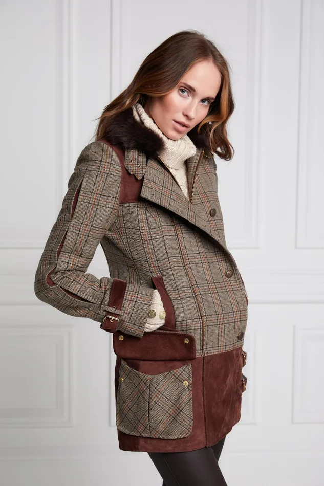 Holland Cooper Balmoral Field Jacket Bourbon Tweed Women Jackets