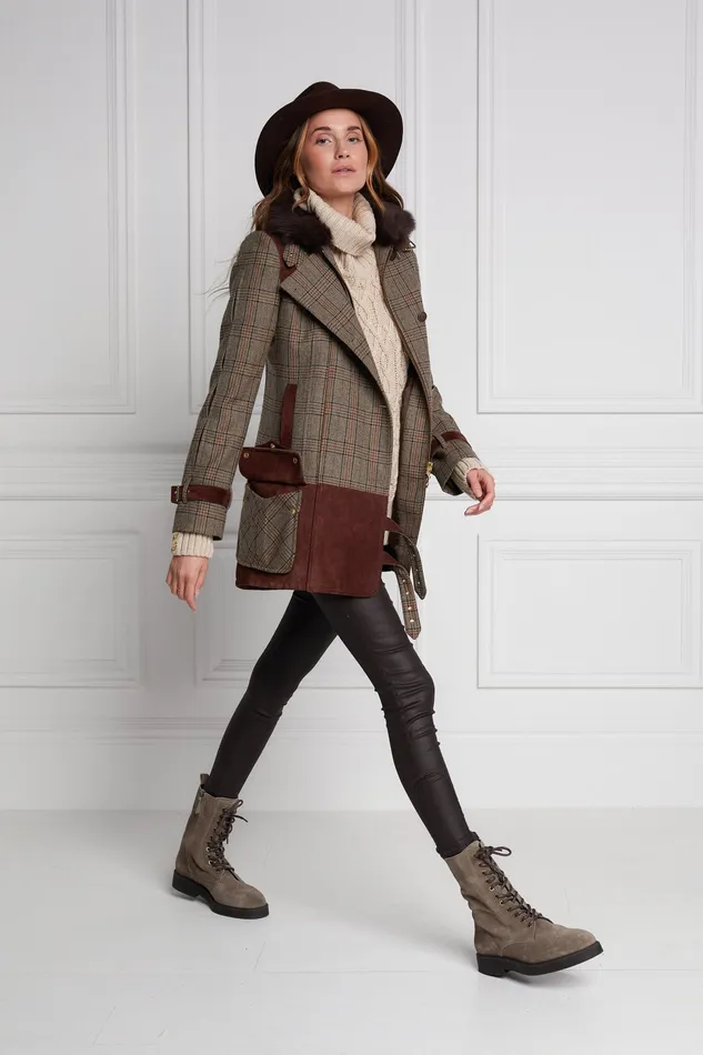 Holland Cooper Balmoral Field Jacket Bourbon Tweed Women Jackets