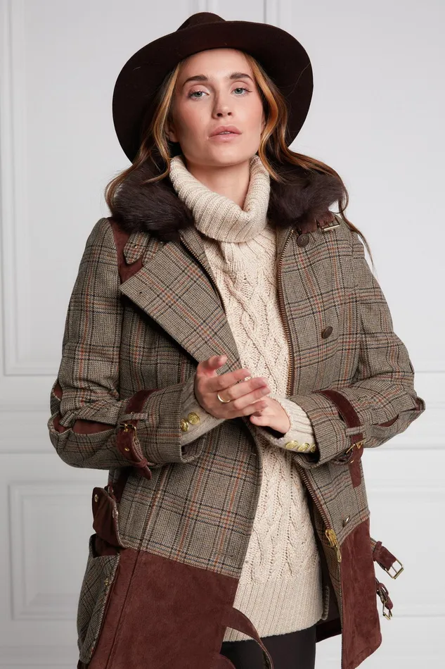 Holland Cooper Balmoral Field Jacket Bourbon Tweed Women Jackets