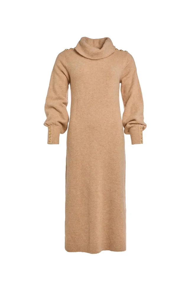 Holland Cooper Berkeley Roll Neck Dress Camel Women Dresses Holland Cooper Berkeley Roll Neck Dress Camel Women Dresses