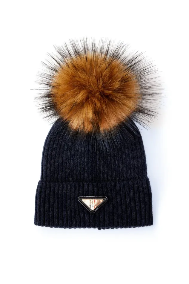 Holland Cooper Burghley Bobble Hat Ink Navy Women Hats and Headbands