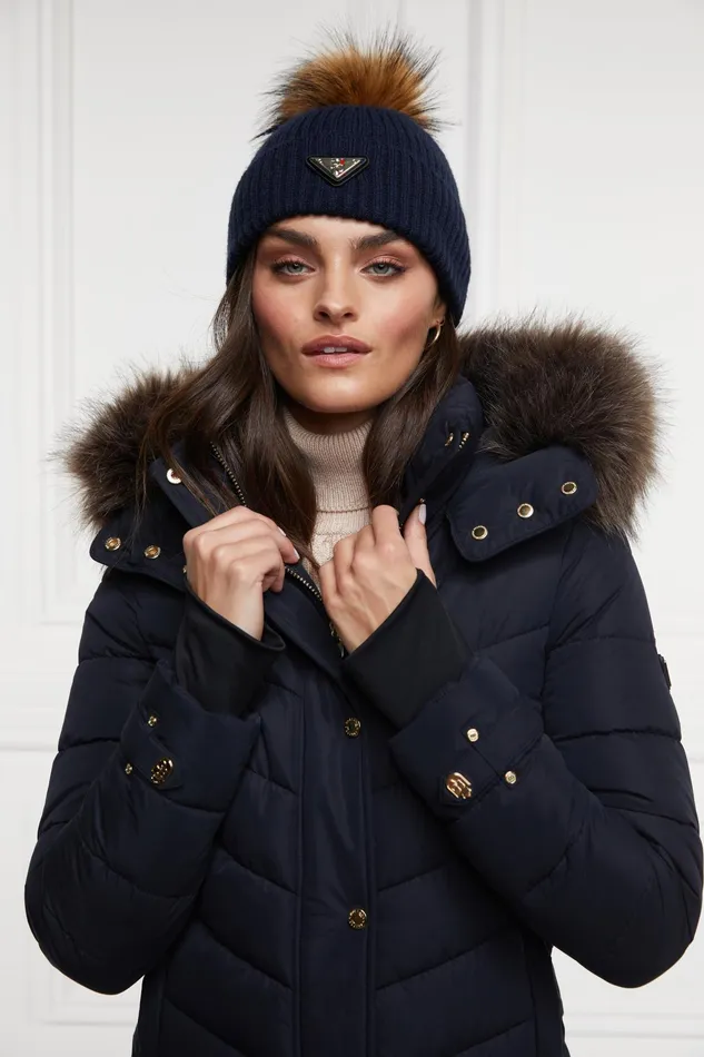Holland Cooper Burghley Bobble Hat Ink Navy Women Hats and Headbands Holland Cooper Burghley Bobble Hat Ink Navy Women Hats and Headbands