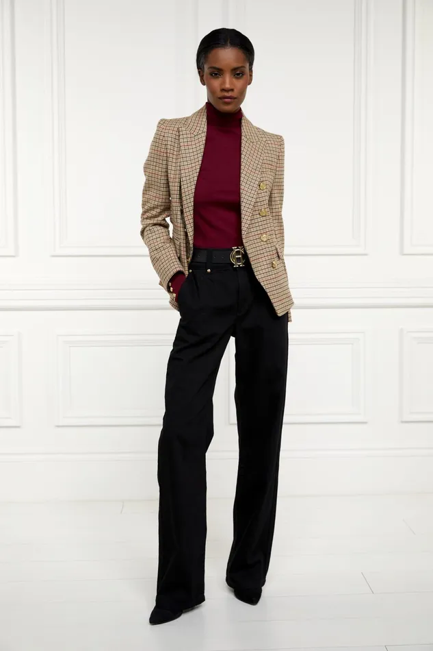 Holland Cooper Buttoned Knit Roll Neck Wine Women Knitwear Holland Cooper Buttoned Knit Roll Neck Wine Women Knitwear