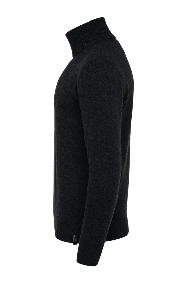 Holland Cooper Byron Roll Neck Knit Black Men Knitwear