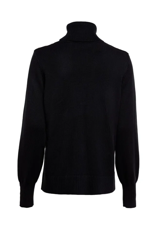 Holland Cooper Chamonix Roll Neck Knit Black Women Knitwear Holland Cooper Chamonix Roll Neck Knit Black Women Knitwear