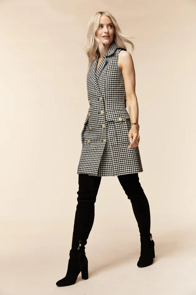 Holland Cooper Chelsea Dress Houndstooth Women Tailoring