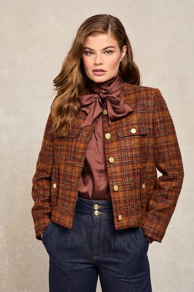 Holland Cooper Chelsea Jacket Amber Tweed Women Tailoring