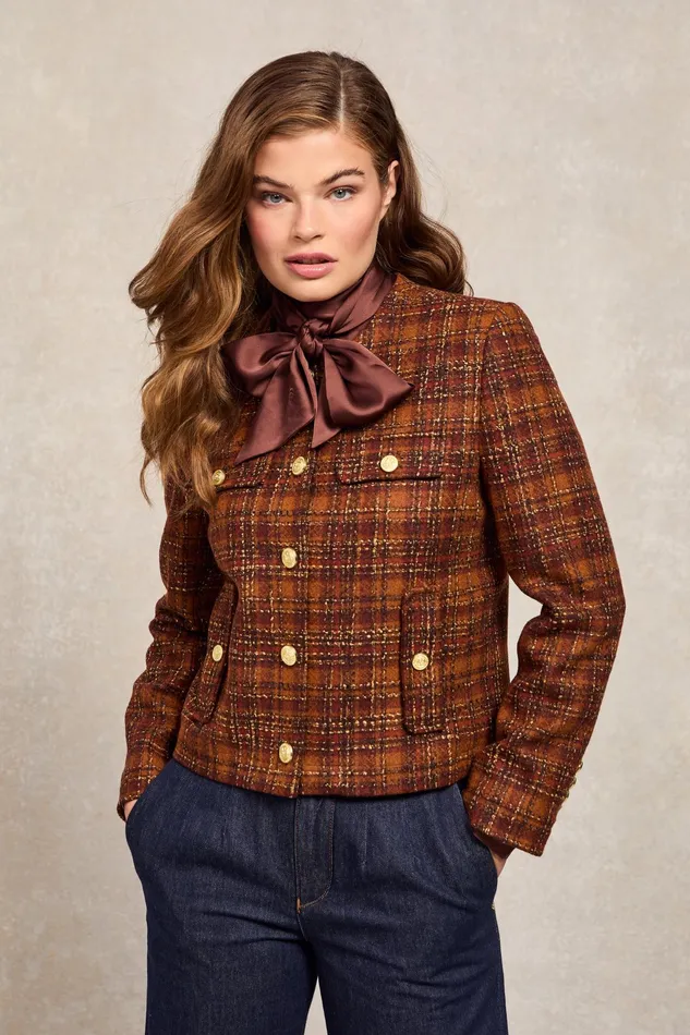 Holland Cooper Chelsea Jacket Amber Tweed Women Tailoring