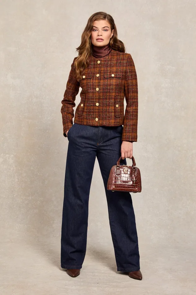 Holland Cooper Chelsea Jacket Amber Tweed Women Tailoring