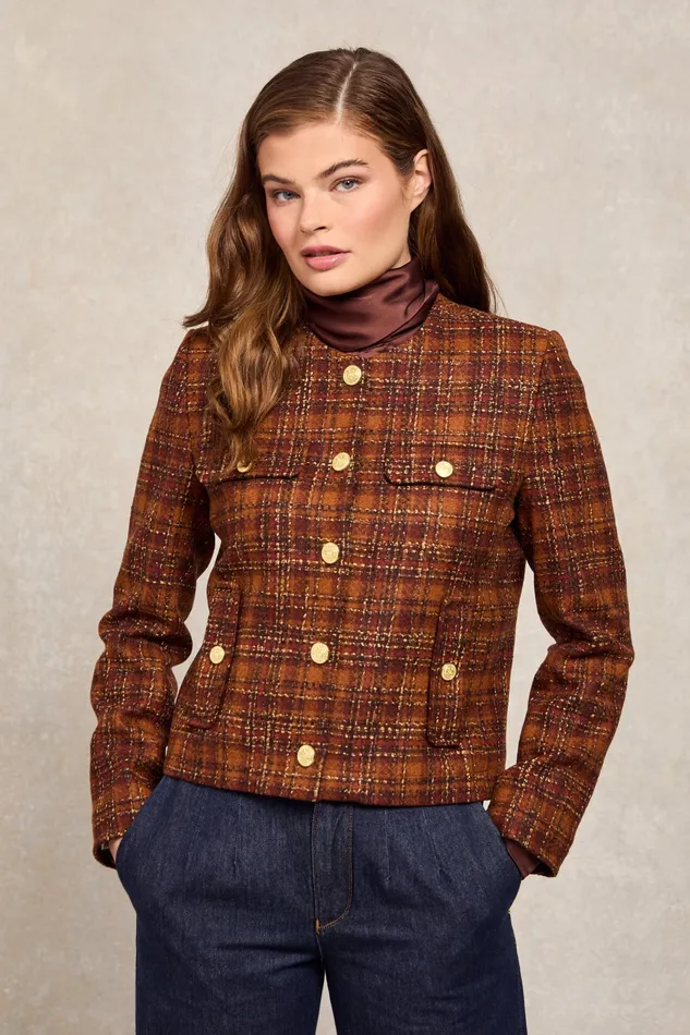 Holland Cooper Chelsea Jacket Amber Tweed Women Tailoring