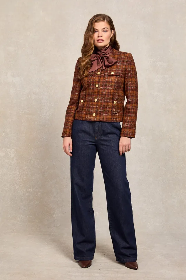 Holland Cooper Chelsea Jacket Amber Tweed Women Tailoring