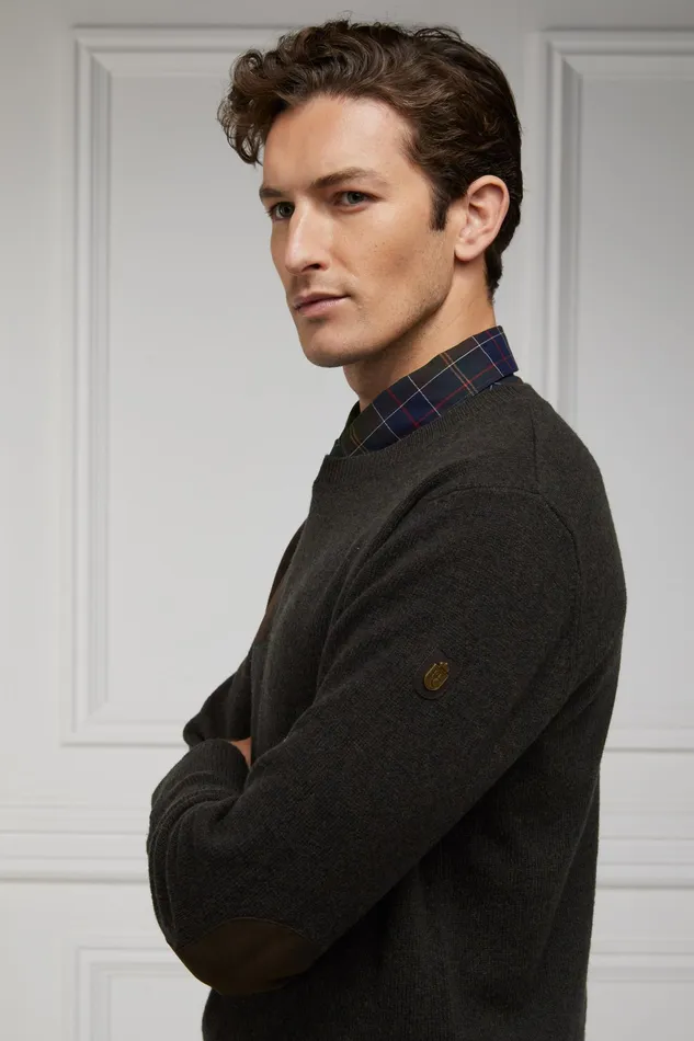Holland Cooper Country Crew Neck Knit Moss Men Knitwear Holland Cooper Country Crew Neck Knit Moss Men Knitwear