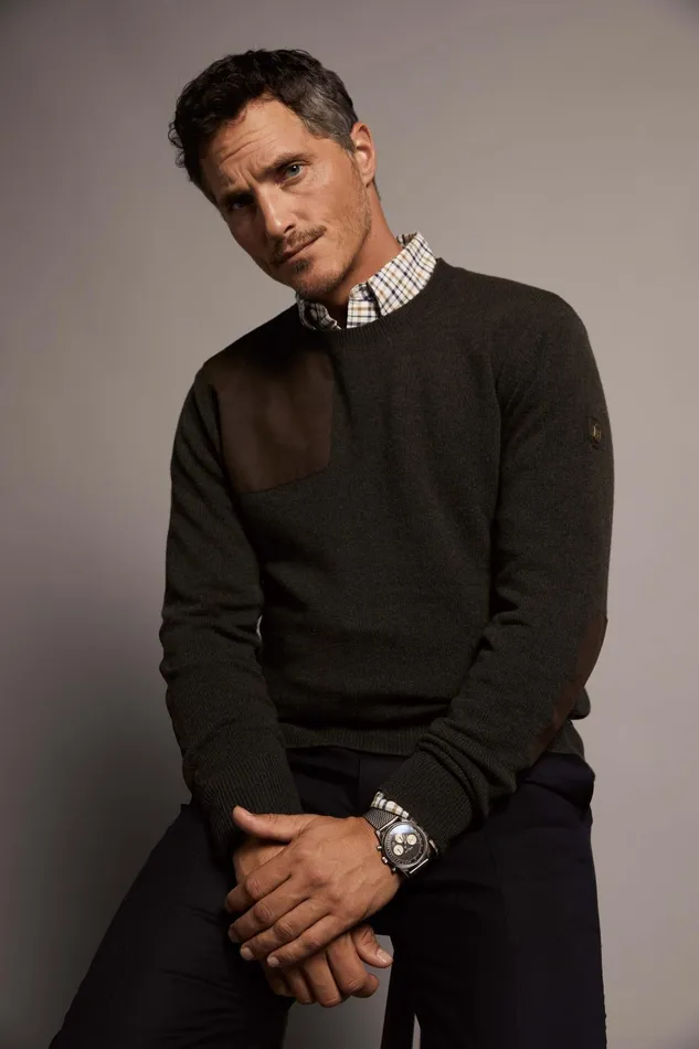 Holland Cooper Country Crew Neck Knit Moss Men Knitwear Holland Cooper Country Crew Neck Knit Moss Men Knitwear