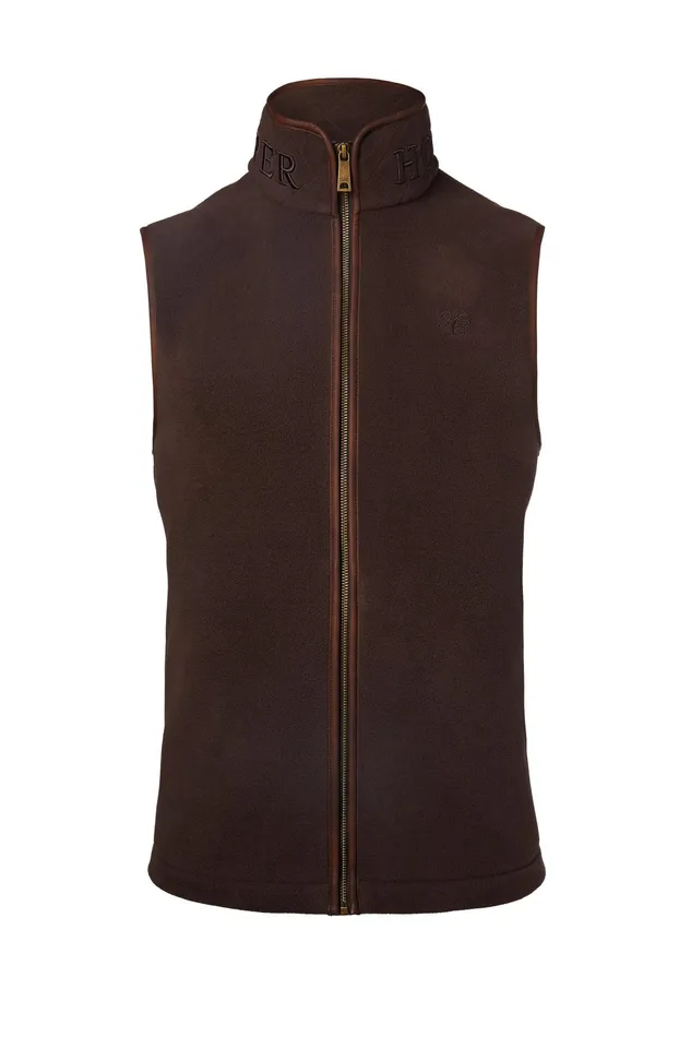 Holland Cooper Country Fleece Gilet Chocolate Men Fleeces