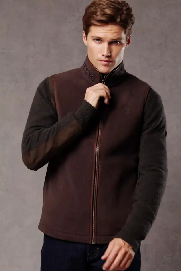 Holland Cooper Country Fleece Gilet Chocolate Men Fleeces