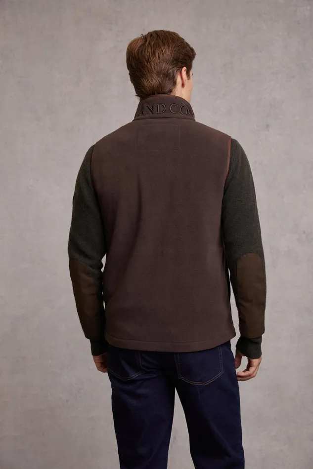 Holland Cooper Country Fleece Gilet Chocolate Men Fleeces