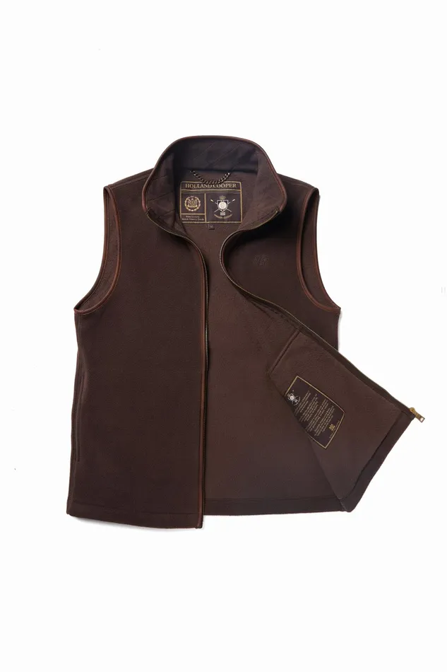 Holland Cooper Country Fleece Gilet Chocolate Men Fleeces