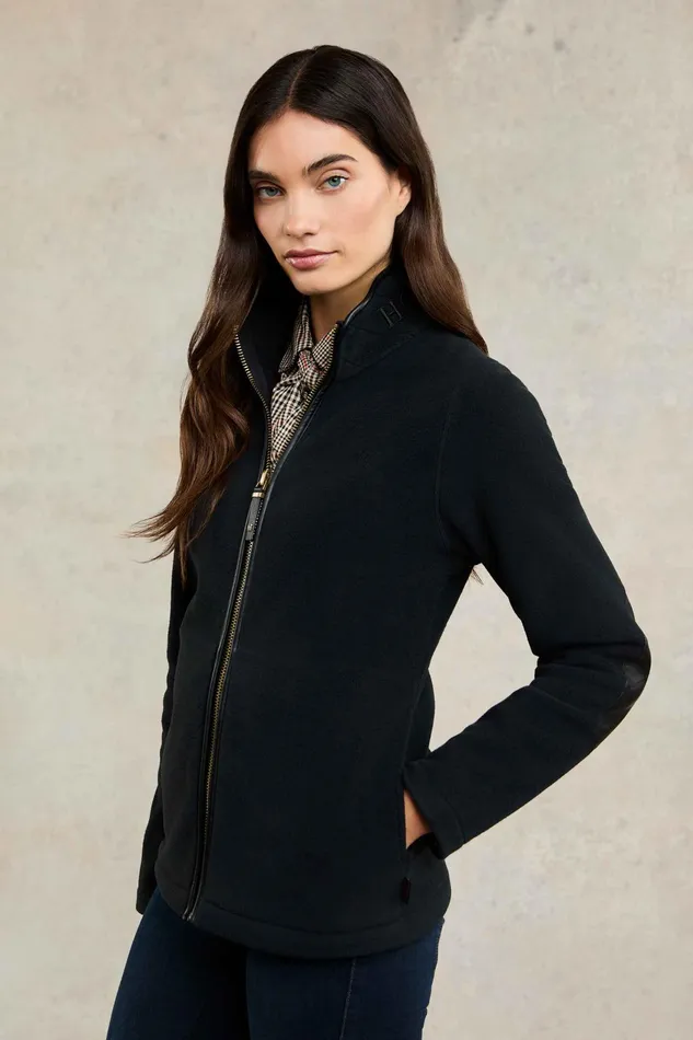 Holland Cooper Country Fleece Jacket Black Women Fleeces
