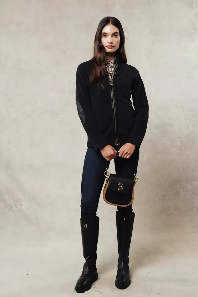 Holland Cooper Country Fleece Jacket Black Women Fleeces