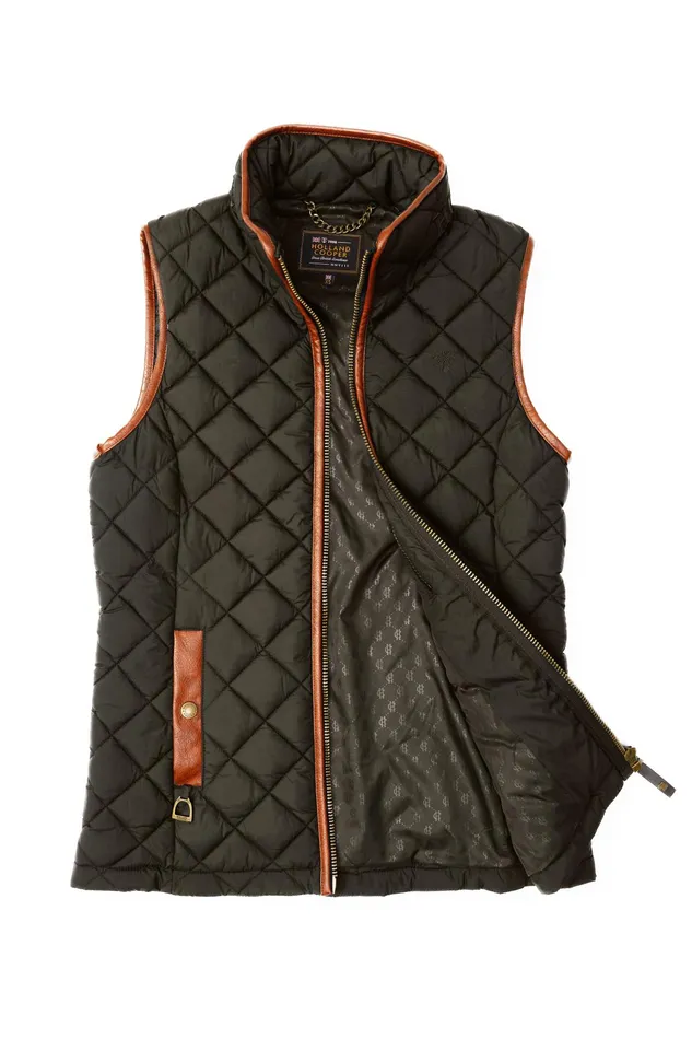 Holland Cooper Country Quilted Gilet Heritage Khaki Women Gilets Holland Cooper Country Quilted Gilet Heritage Khaki Women Gilets