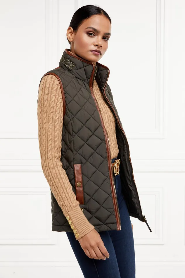 Holland Cooper Country Quilted Gilet Heritage Khaki Women Gilets Holland Cooper Country Quilted Gilet Heritage Khaki Women Gilets