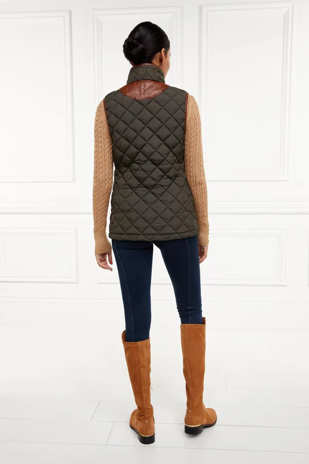 Holland Cooper Country Quilted Gilet Heritage Khaki Women Gilets Holland Cooper Country Quilted Gilet Heritage Khaki Women Gilets