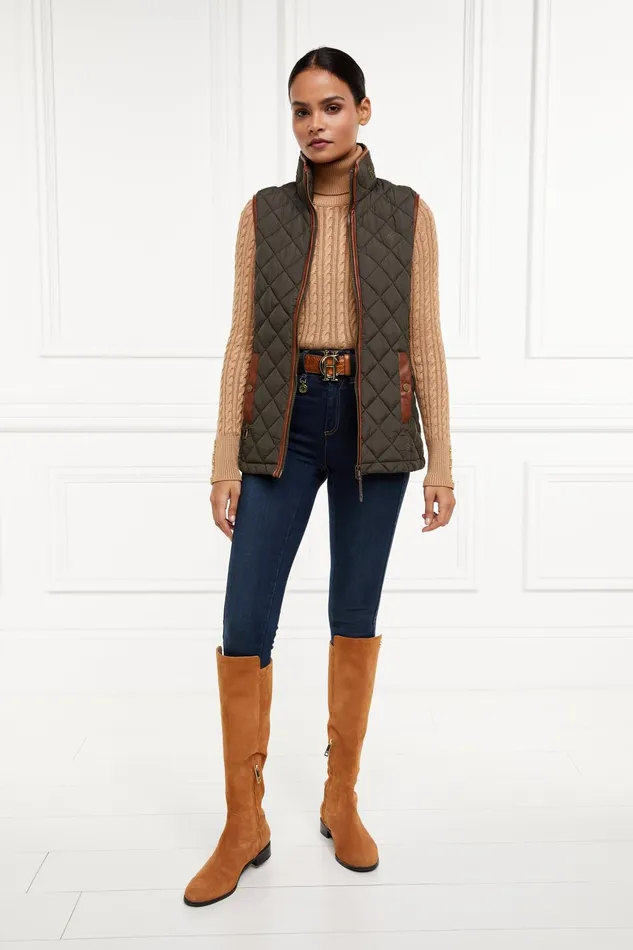 Holland Cooper Country Quilted Gilet Heritage Khaki Women Gilets Holland Cooper Country Quilted Gilet Heritage Khaki Women Gilets